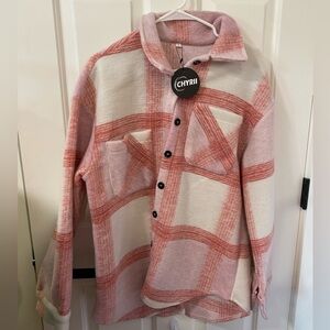 Pink Plaid Button-Up Shacket